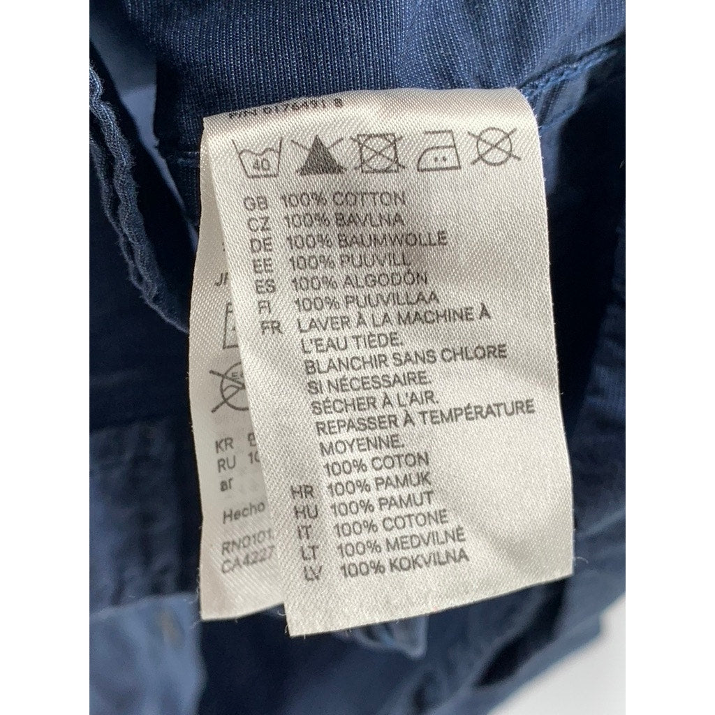 H&M Men's Blue Double-Pocket Regular-Fit Button-Up Long Sleeve Shirt SZ M