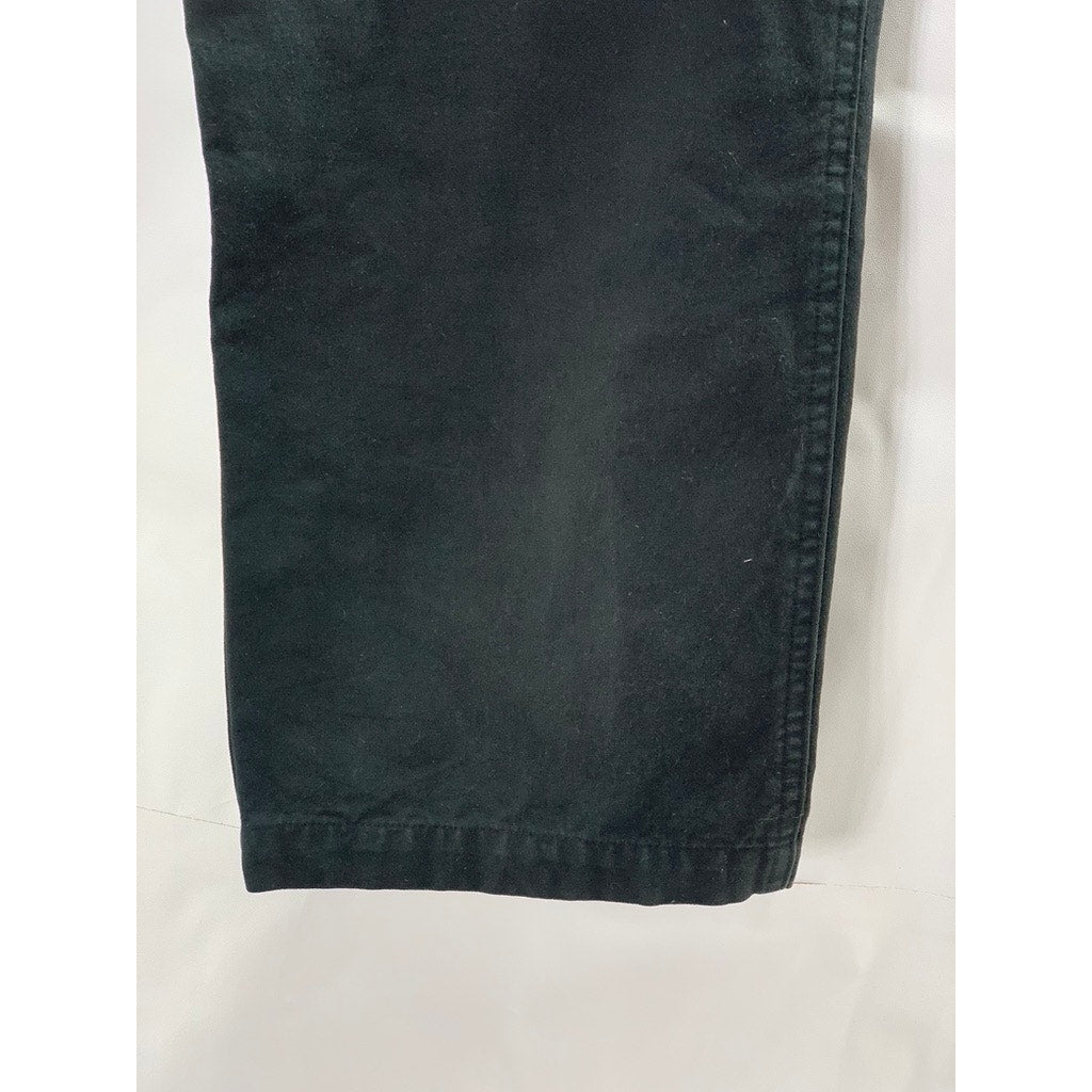 IJJI Unisex Adult Black Canvas Straight-Leg Drawstring Waist Work Pants SZ XS