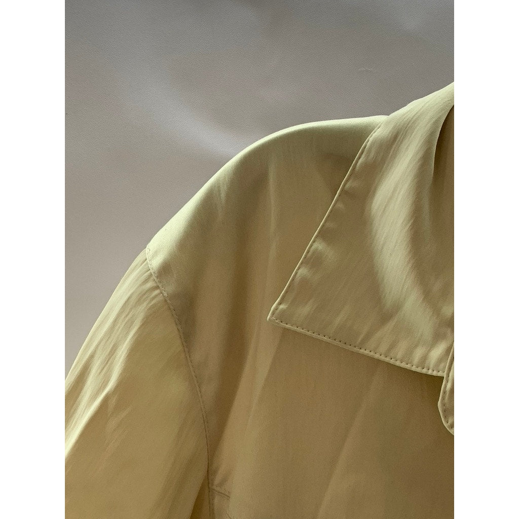 JORDACHE FASHION Women's Vintage Tan Button-Up Short Sleeve Top SZ L