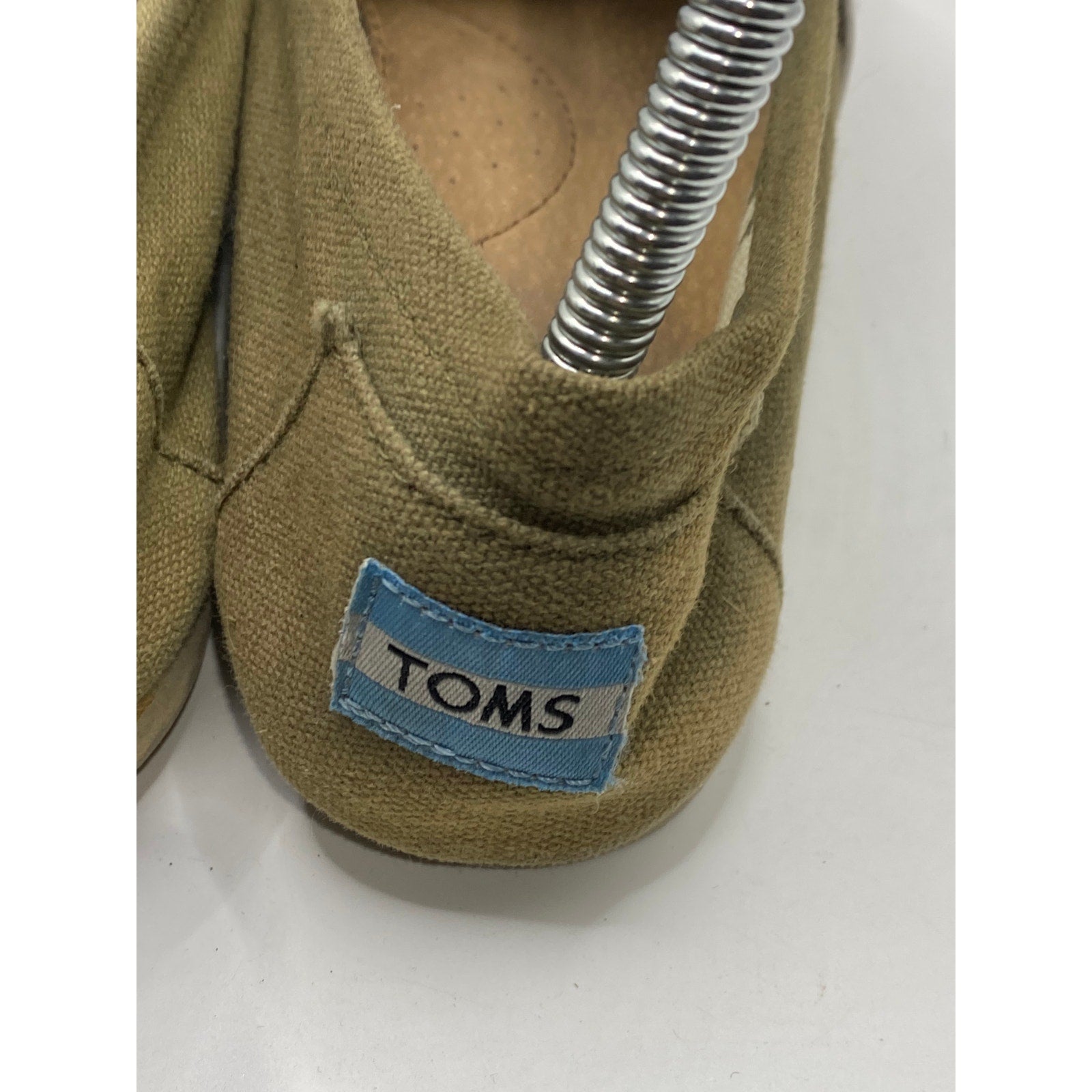 TOMS Women's Olive Green Classic Slip-On Round-Toe Alpargata Canvas Shoes SZ 7