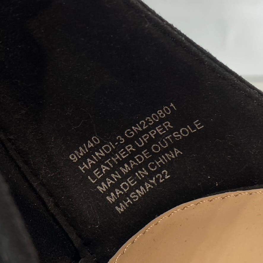 BCBGENERATION Women's Black Haindi Memory Foam Gold Chain Pointed-Toe Pumps SZ 6