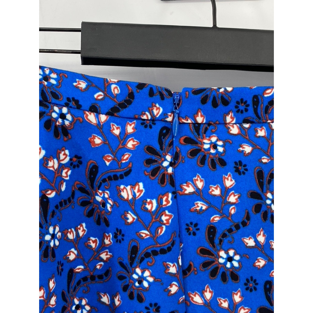 J.CREW Women's Blue Floral Ruffle-Hem Mini Skirt SZ 0