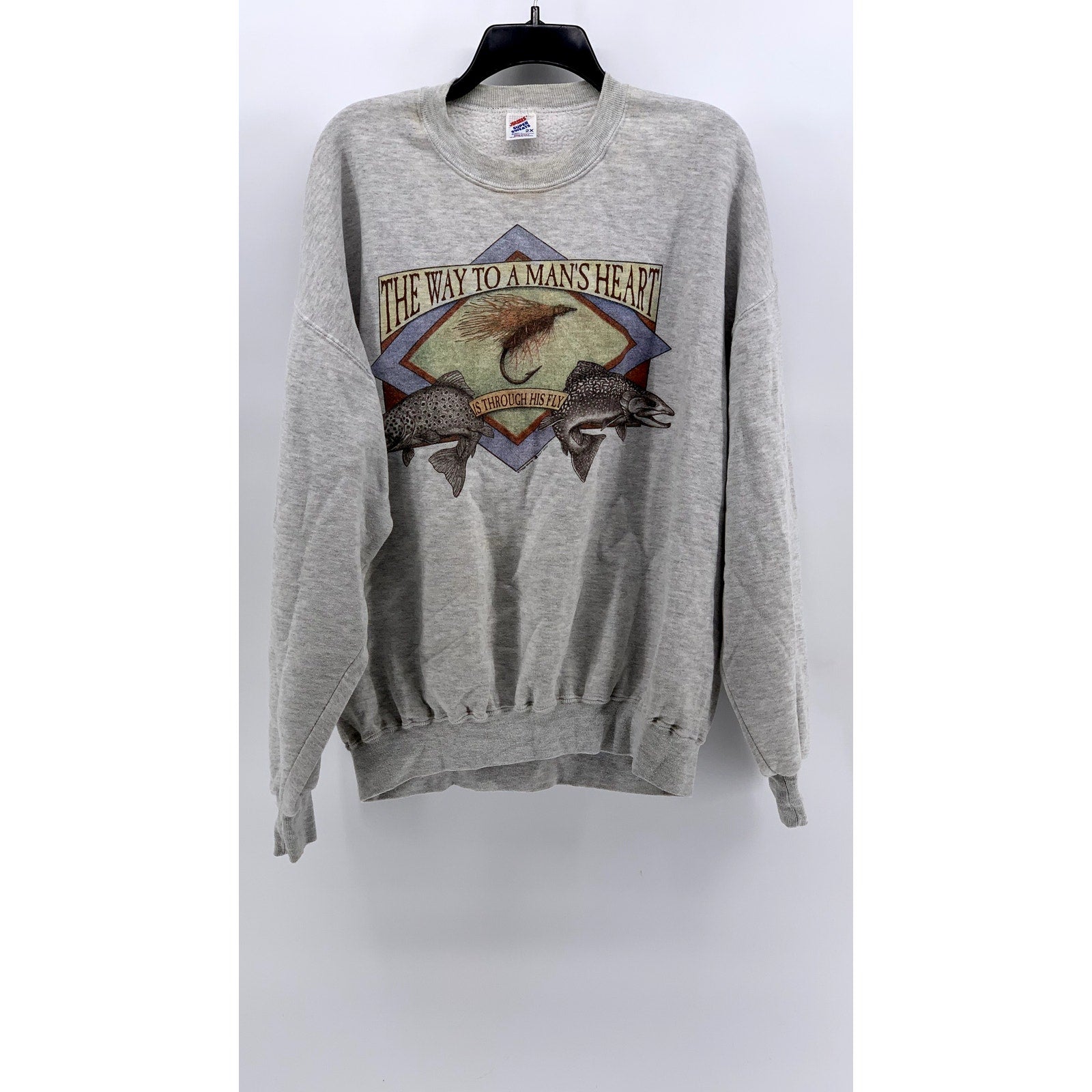 JERZEES Women's Gray Vintage Graphic Sweatshirt SZ 2X