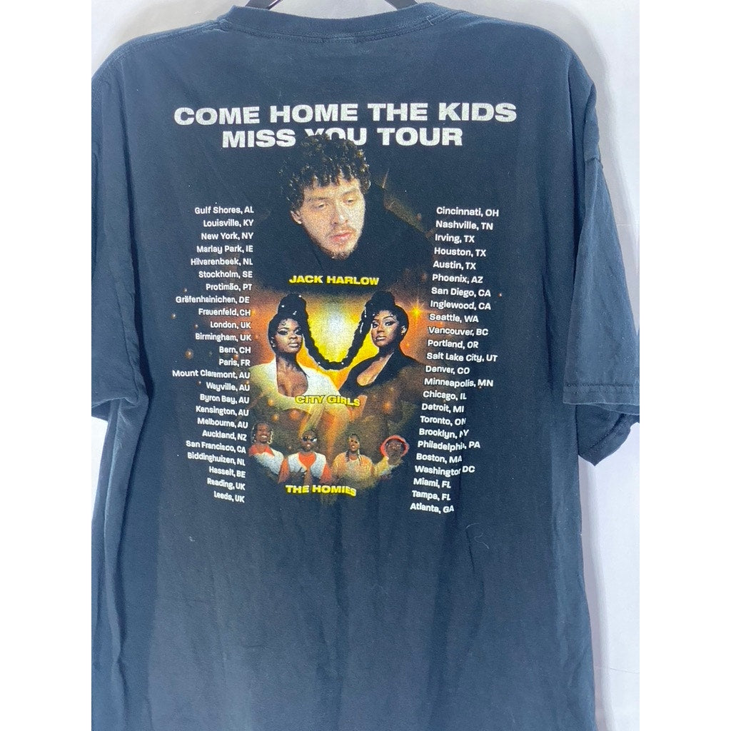 FRUIT OF THE LOOM Men's Black 'Jack Harlow' Tour List Graphic T-Shirt SZ XL