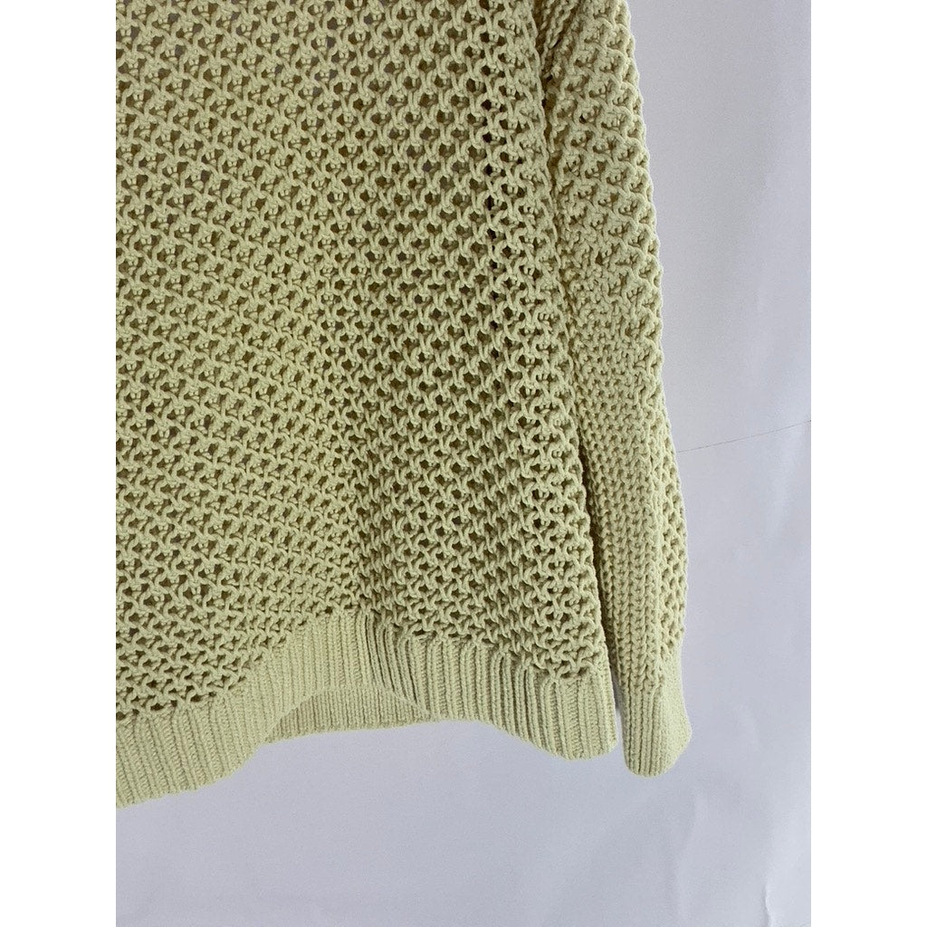 RITA ORA X PRIMARK Women's Tan Crochet Knit Crewneck Regular Fit Sweater SZ XL