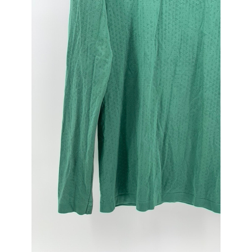 GYMSHARK Men's Green Sport Seamless Slim Fit Crewneck Long Sleeve T-Shirt SZ S