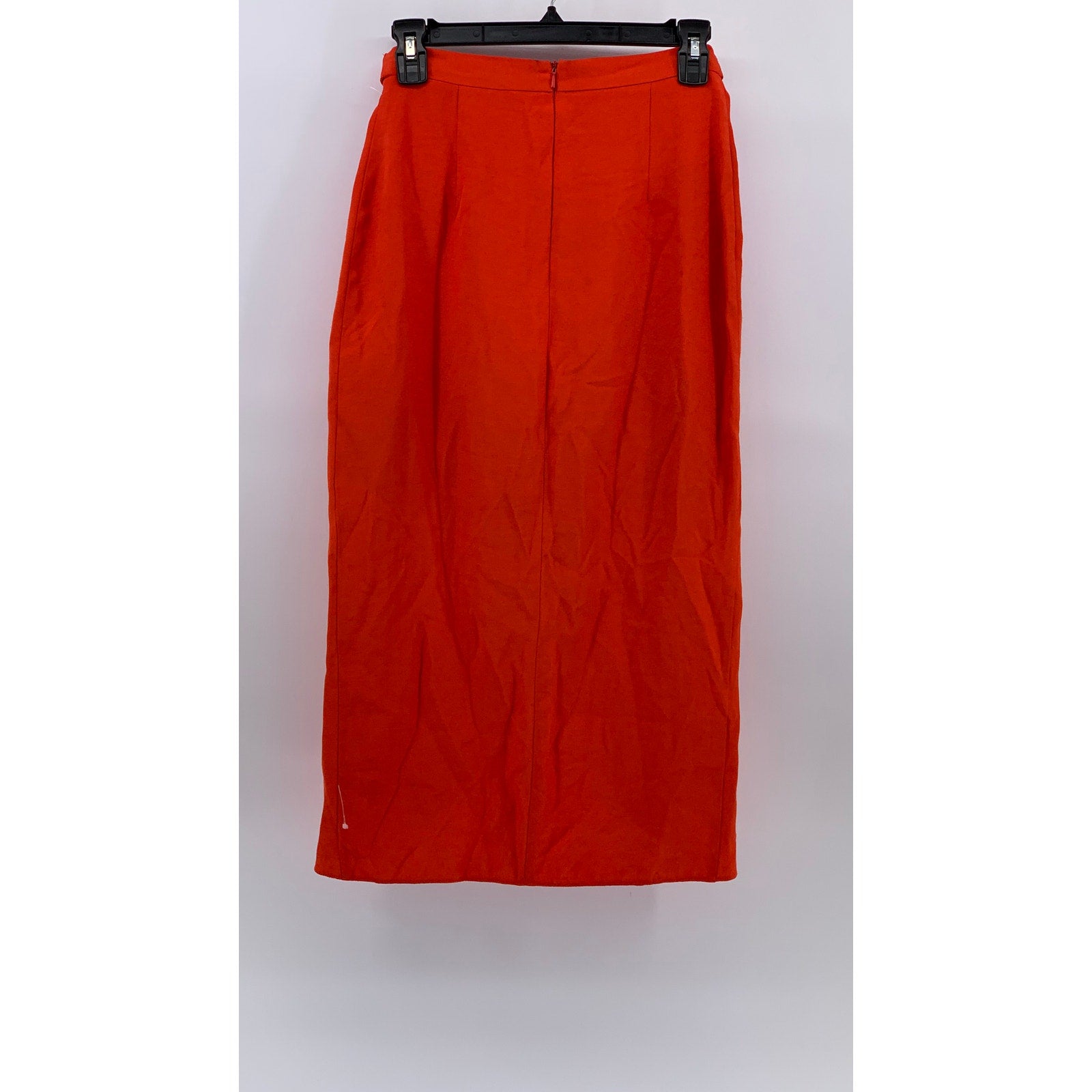 RIVER ISLAND Women's Orange Solid Side-Slit Belted Pencil Midi Skirt SZ 8