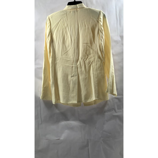 UNBRANDED Women's Beige Single-Button Long Sleeve Notch Lapel Blazer SZ S