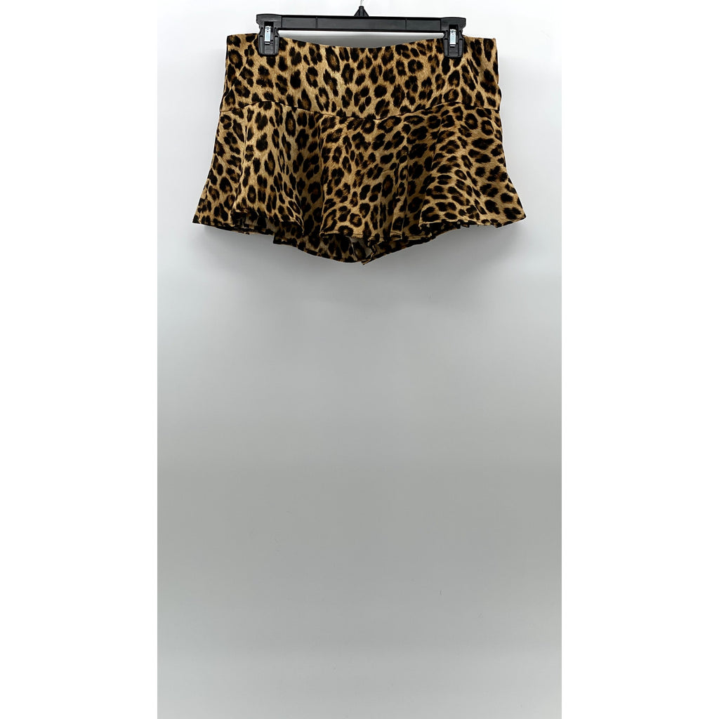 ZARA Women's Brown Leopard Print Pull-On Mini Skort SZ S