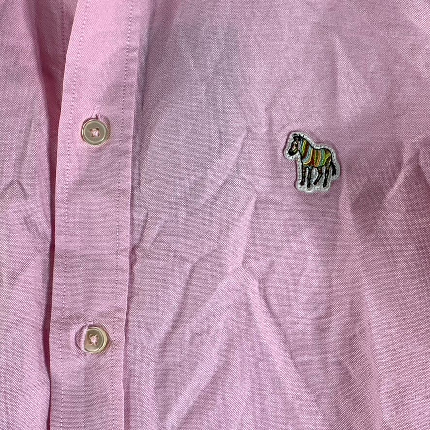PAUL SMITH Jeans Men's Pink Tailored-Fit Button-Up Long Sleeve Shirt SZ S