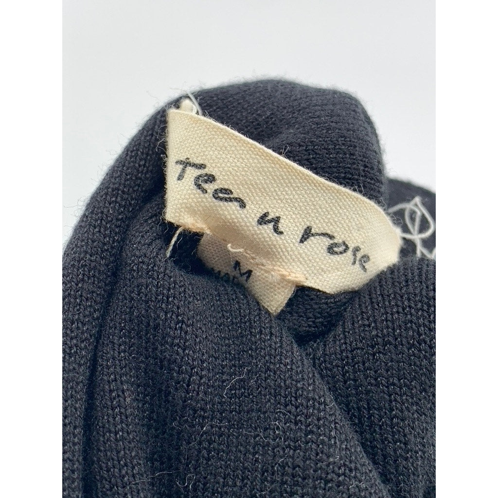 TEA N ROSE Women's Black Knit A-Line Skirt SZ M