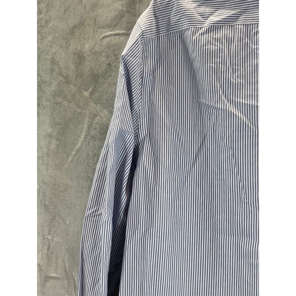 BANANA REPUBLIC Men's Tall Blue Striped Non-Iron Button-Up Dress Shirt SZ M 16.5