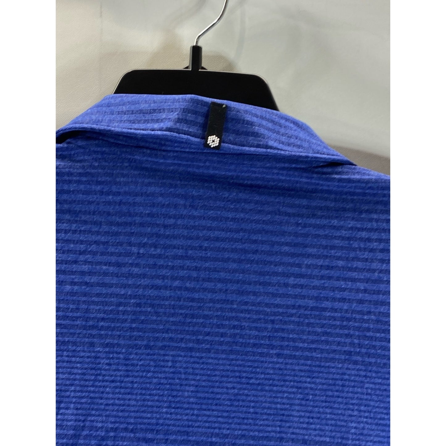 PUMA Men's Blue Dry Cell Striped Short Sleeve Polo Shirt SZ L