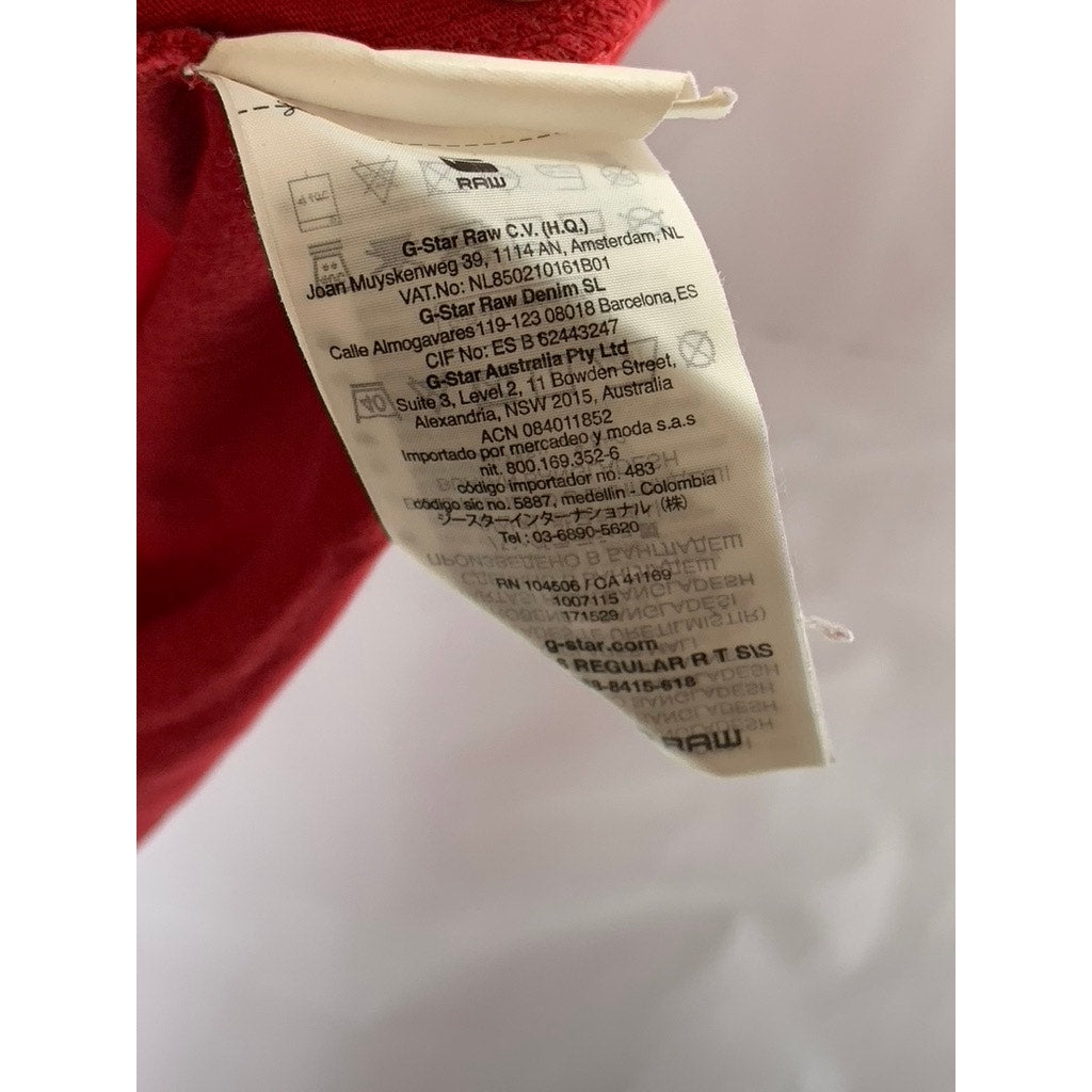 G-STAR RAW Men's Red Uniform Of The Free Graphic Short Sleeve T-Shirt SZ S