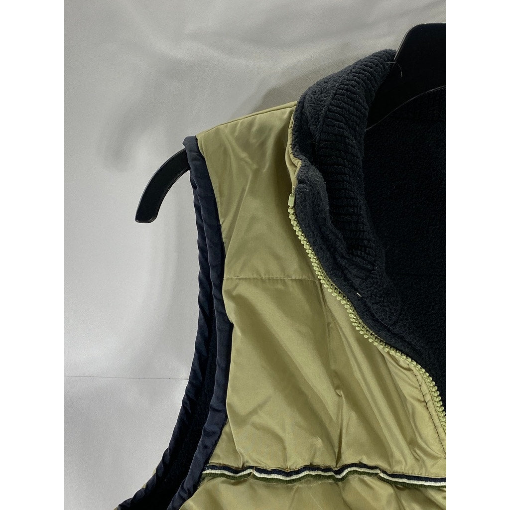 IN CROWD Women's Vintage Tan-Black Reversible Sleeveless Vest SZ M