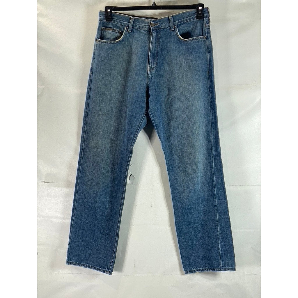 CALVIN KLEIN JEANS Men's Blue Five-Pocket Straight-Leg Denim Jeans SZ 36