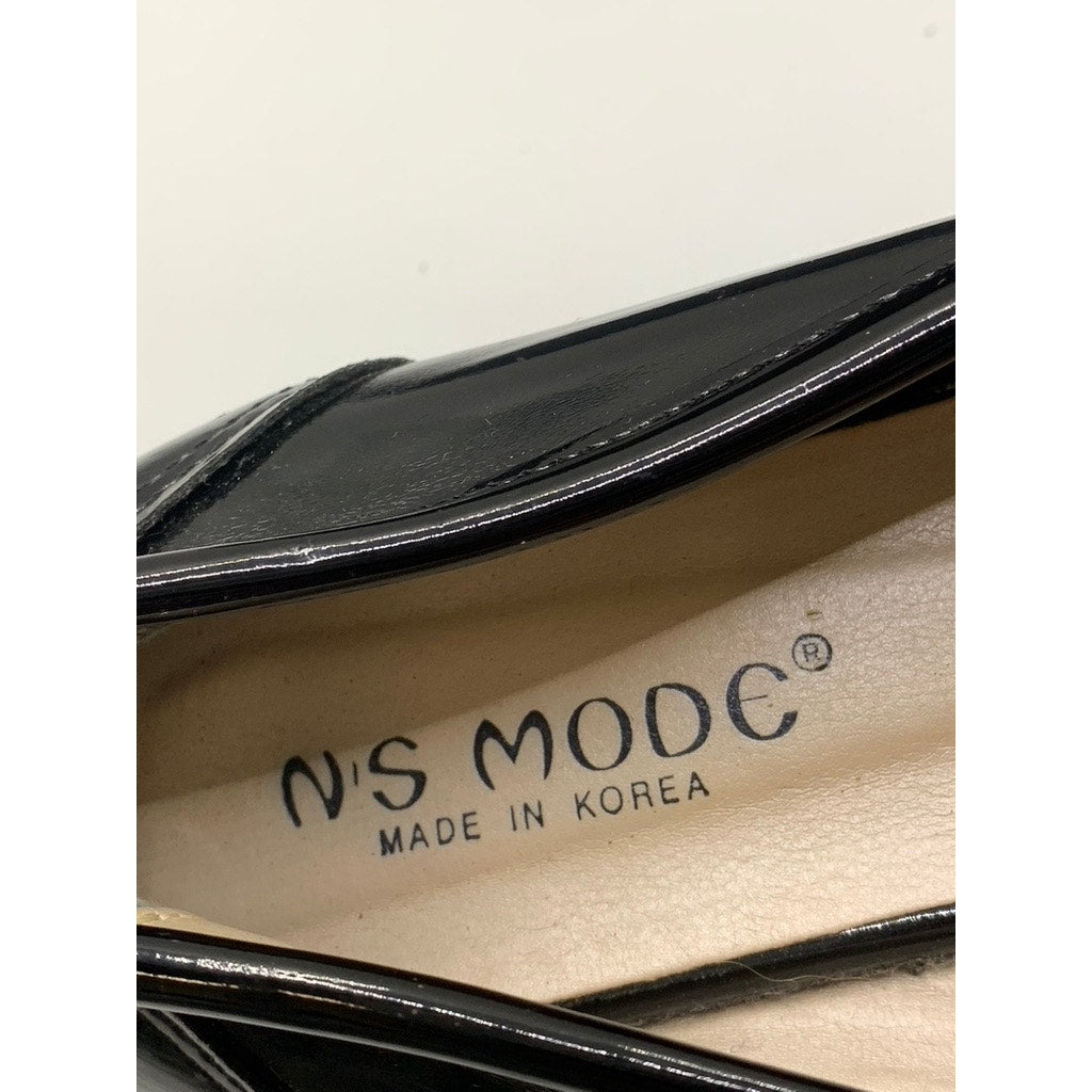 N'S MODE Women's Black Patent Leather Slip-On Tassel Loafers SZ 5.5/6