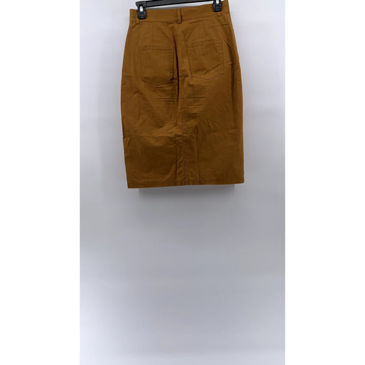 & OTHER STORIES Paris Atelier Women's Brown Button-Up Straight Midi Skirt SZ 4