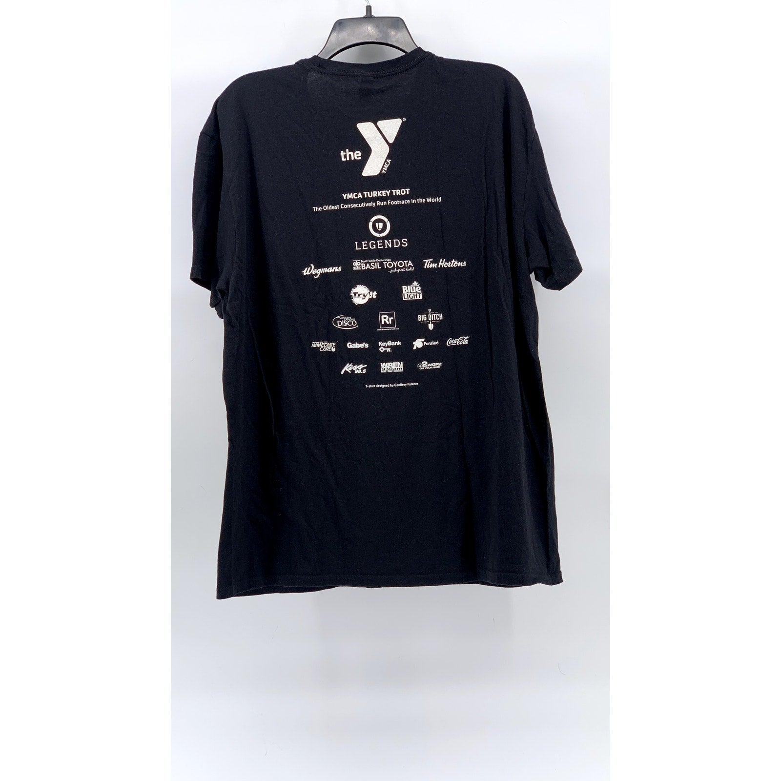 THREADFAST APPAREL Men's Black Epic Turkey Trot Graphic Crewneck T-Shirt SZ XL