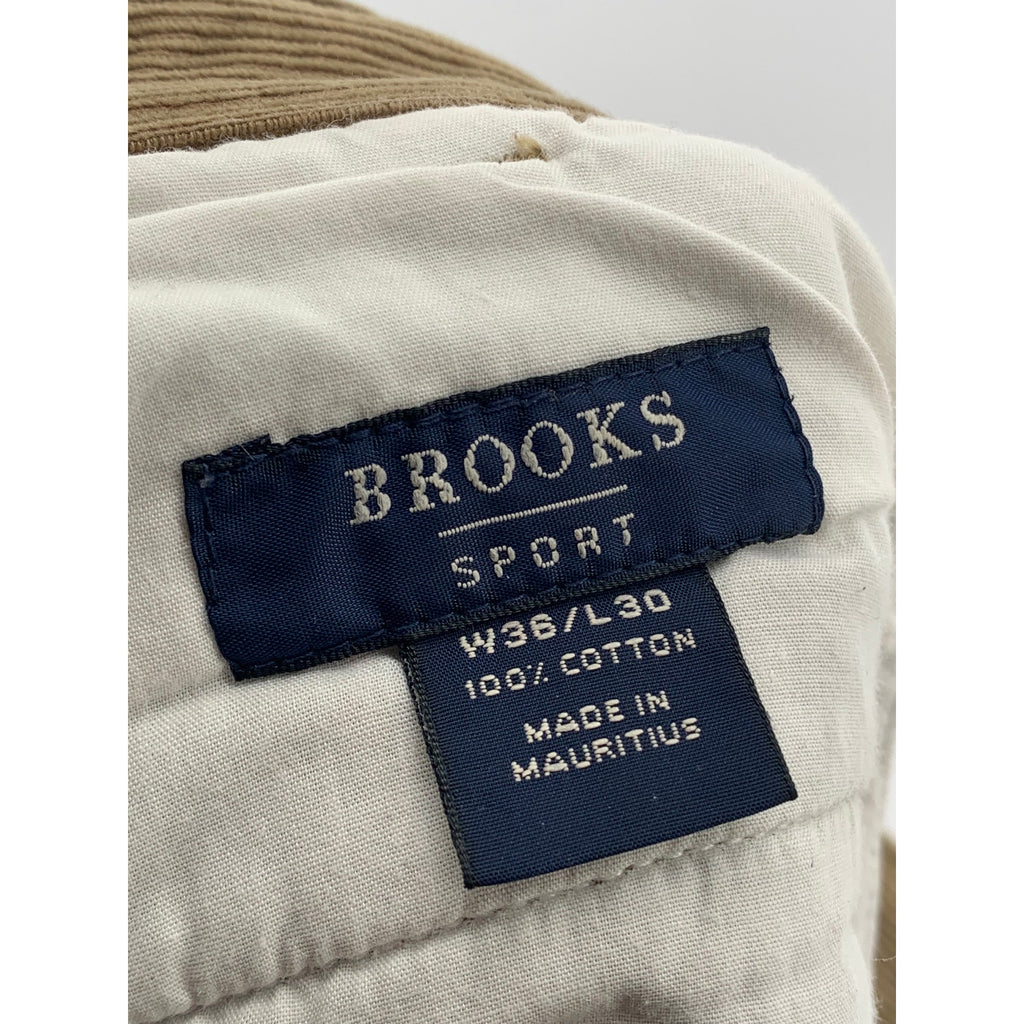 BROOKS SPORT Men's Tan Corduroy Straight-Leg Regular-Fit Pant SZ 36X30
