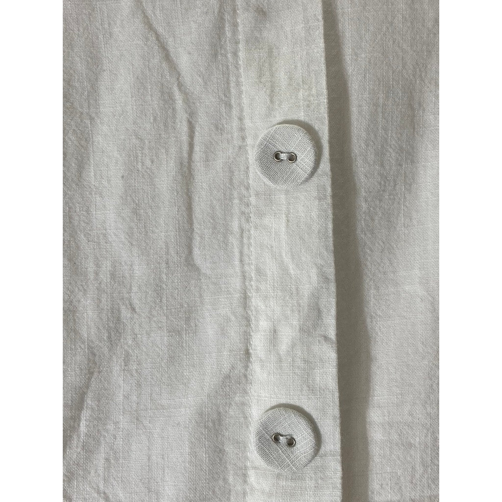 SHEIN Women's White Button-Front Slit Knee-Length Straight Skirt SZ S