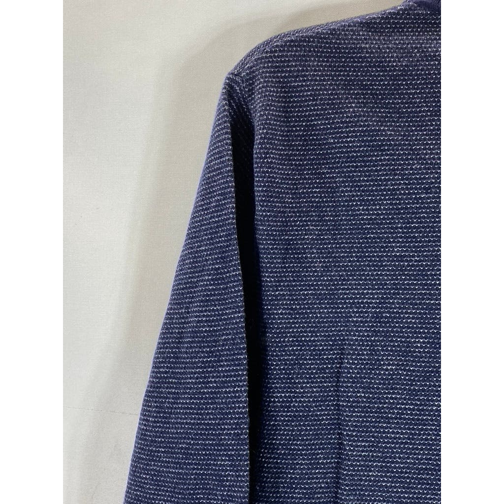 J.CREW Men's Navy Birdseye Stitch Crewneck Cotton-Cashmere Pique Sweater SZ M