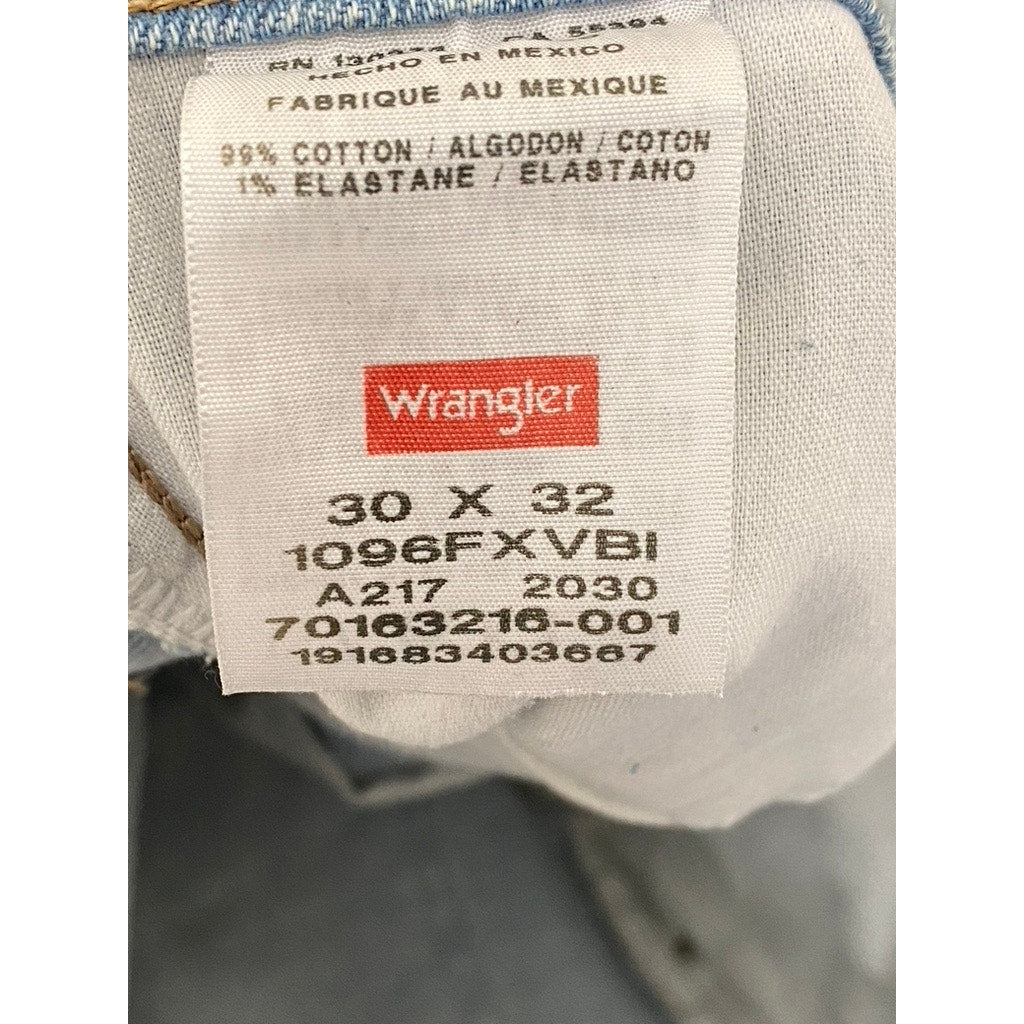 WRANGLER Men's Light Wash Blue Denim Regular-Fit Straight-Leg Jeans SZ 30X32