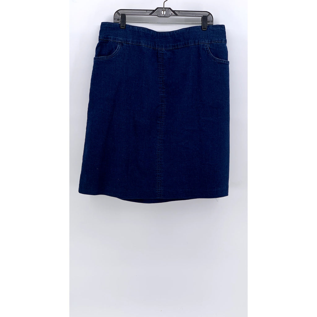 UNBRANDED Women's Dark Blue Denim A-Line Mini Skirt SZ 20
