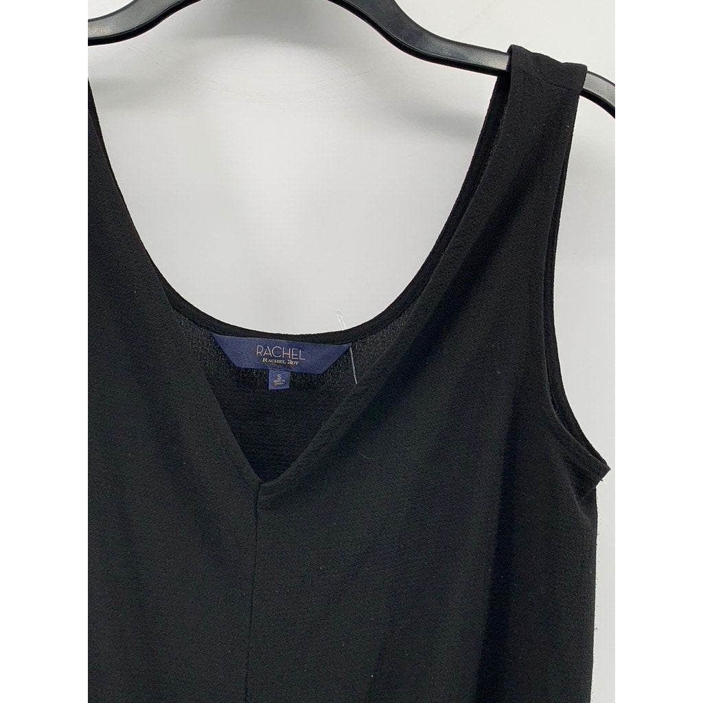 RACHEL RACHEL ROY Women's Black Split V-Neck Tie-Knot Semi-Sheer Tank Top SZ S