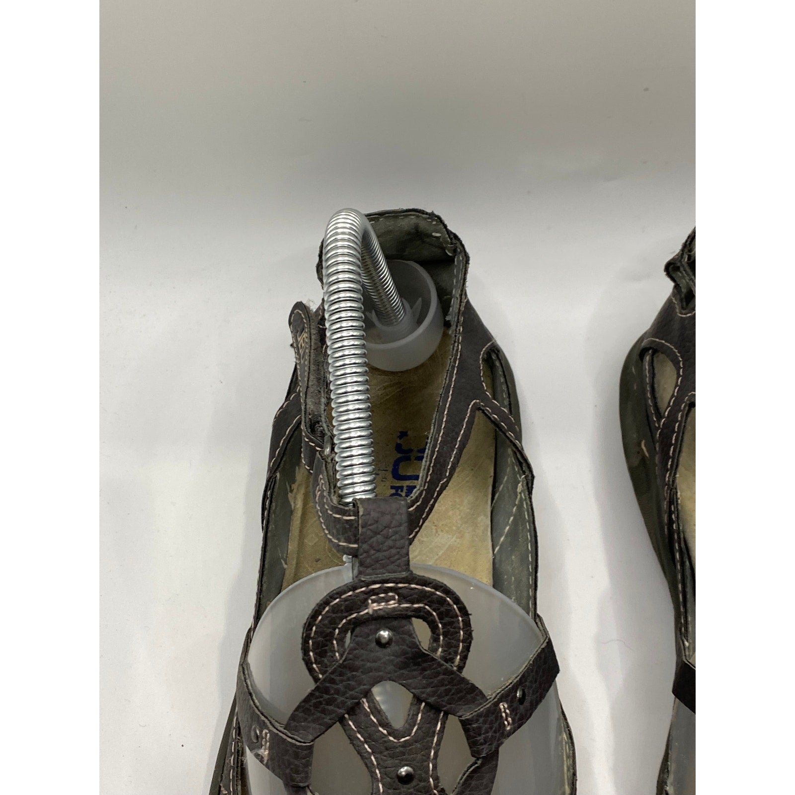 JBU By JAMBU Gray Leather Sydney Cutout Round-Toe Ankle-Strap Casual Shoes SZ7.5