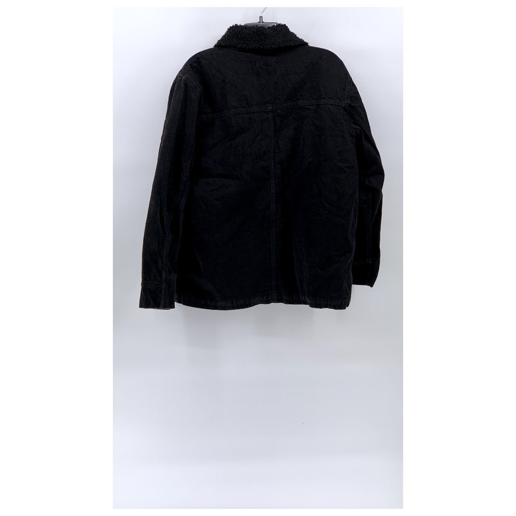 WOOD WOOD Men's Black Denim Button-Up Sherpa Lined Four Pocket Jacket SZ 40