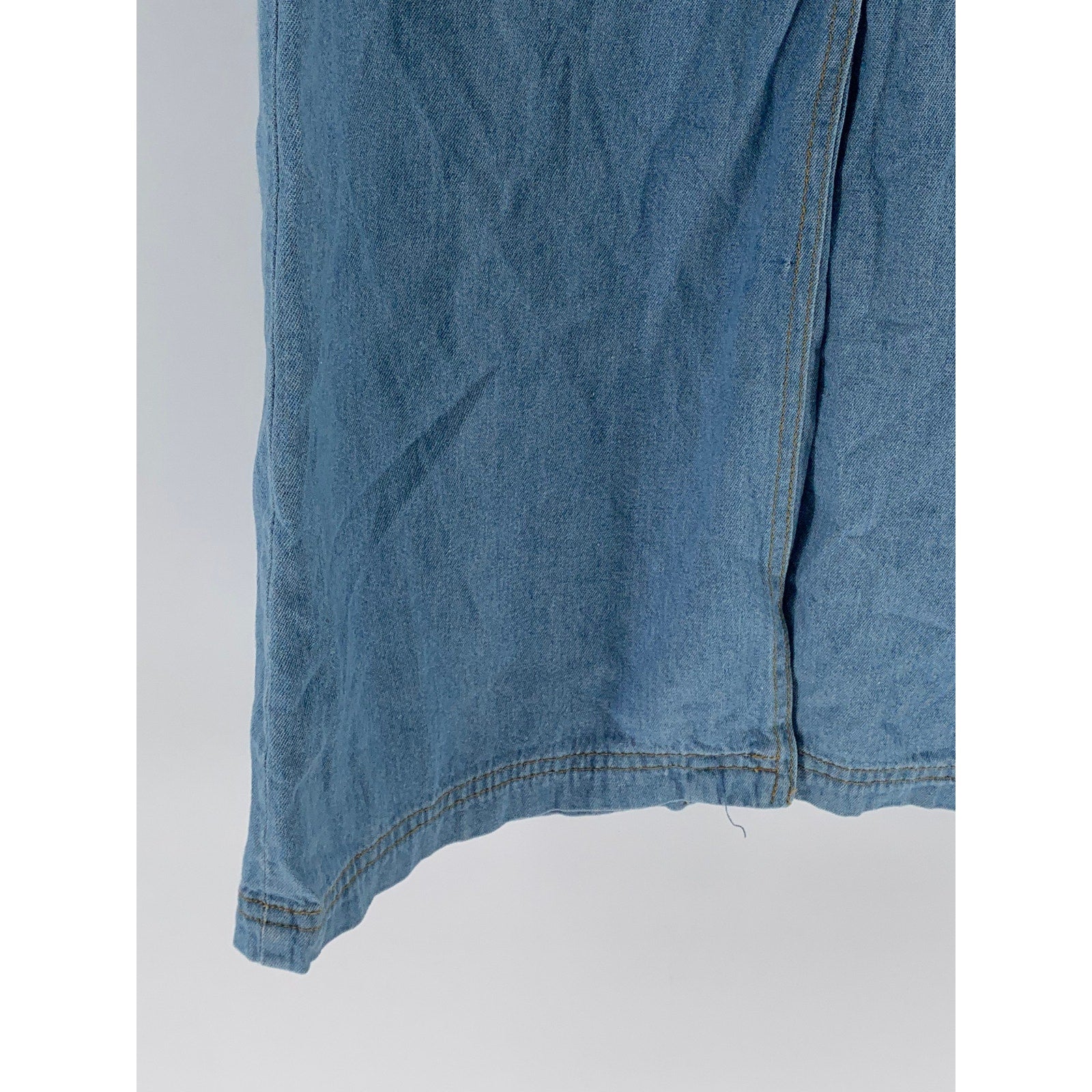 RAFAELLA Women’s Petite Vintage Blue V-Neck Sleeveless Button-Up Midi Dress SZ4P