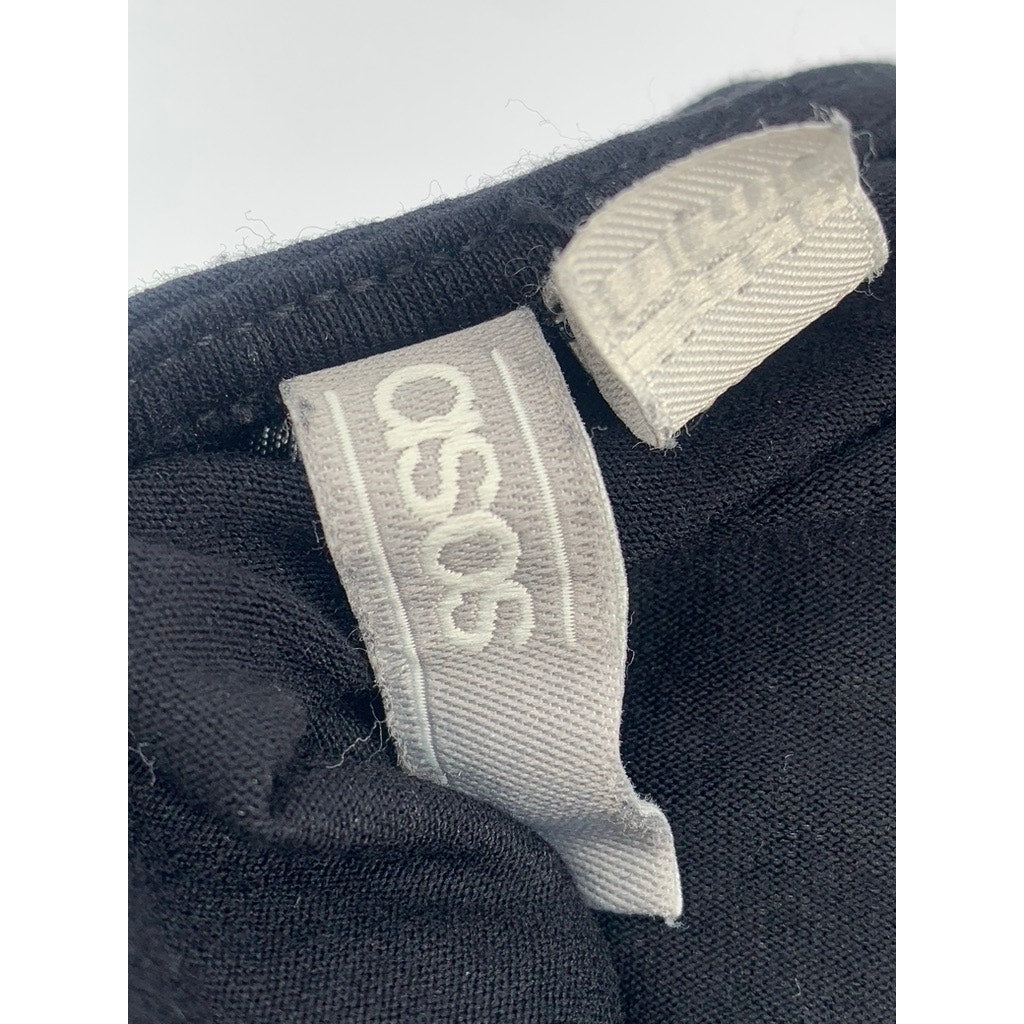 ASOS Women's Black Solid One Shoulder Casual Sleeveless Cropped Top SZ 4