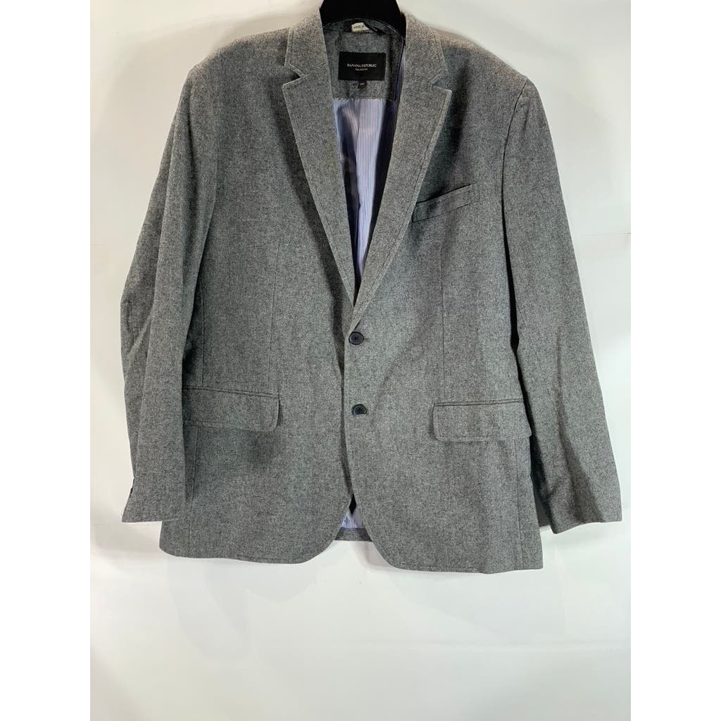 BANANA REPUBLIC Men's Grey Heather Donegal Tailored-Fit Two-Button Blazer SZ 44R