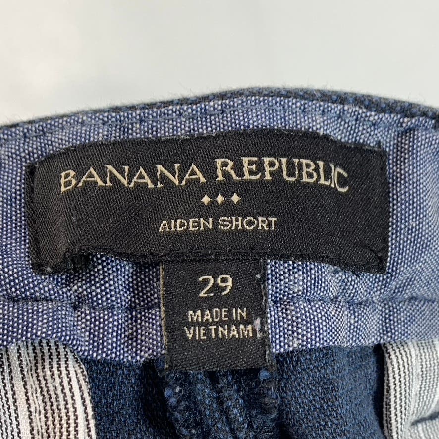 BANANA REPUBLIC Men's Blue Cotton Slim-Fit Aiden Chino Shorts SZ 29