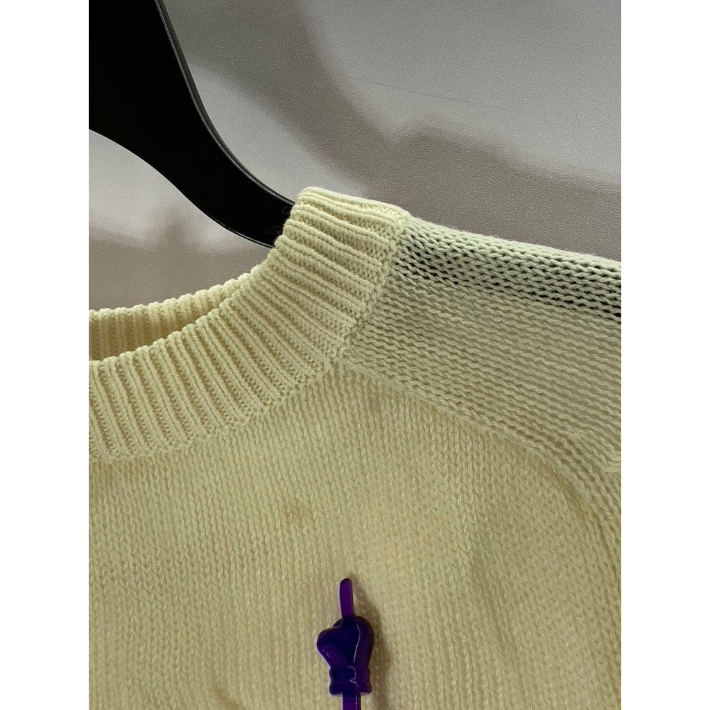 DIVIDED BY H&M Women's Cream Knit Crewneck Pullover Sweater SZ M