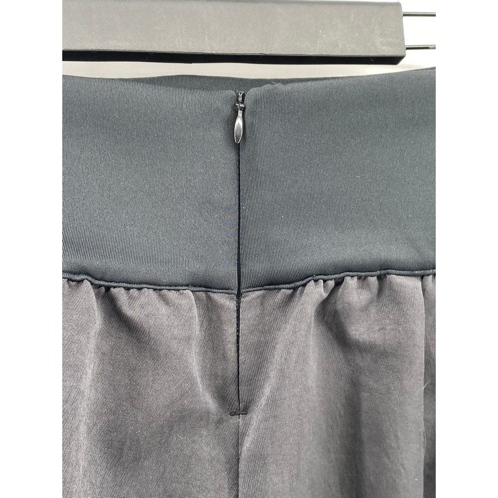 NIKE Women's Gray High-Rise Tech Side-Zip Hem Active Shorts SZ M