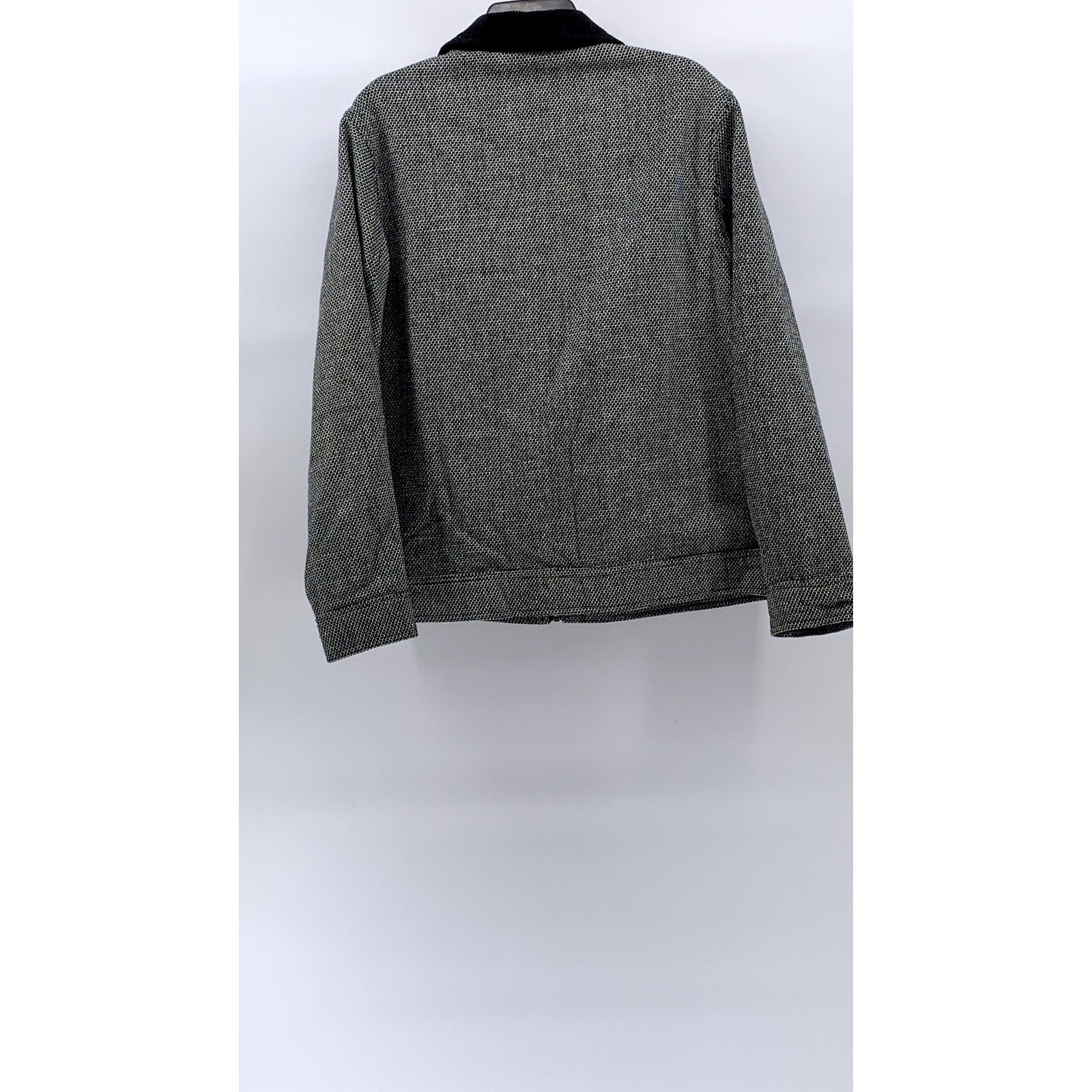 ASOS DESIGN Men's Gray Wool Look Textured Harrington Zip-Up Collared Jacket SZ S