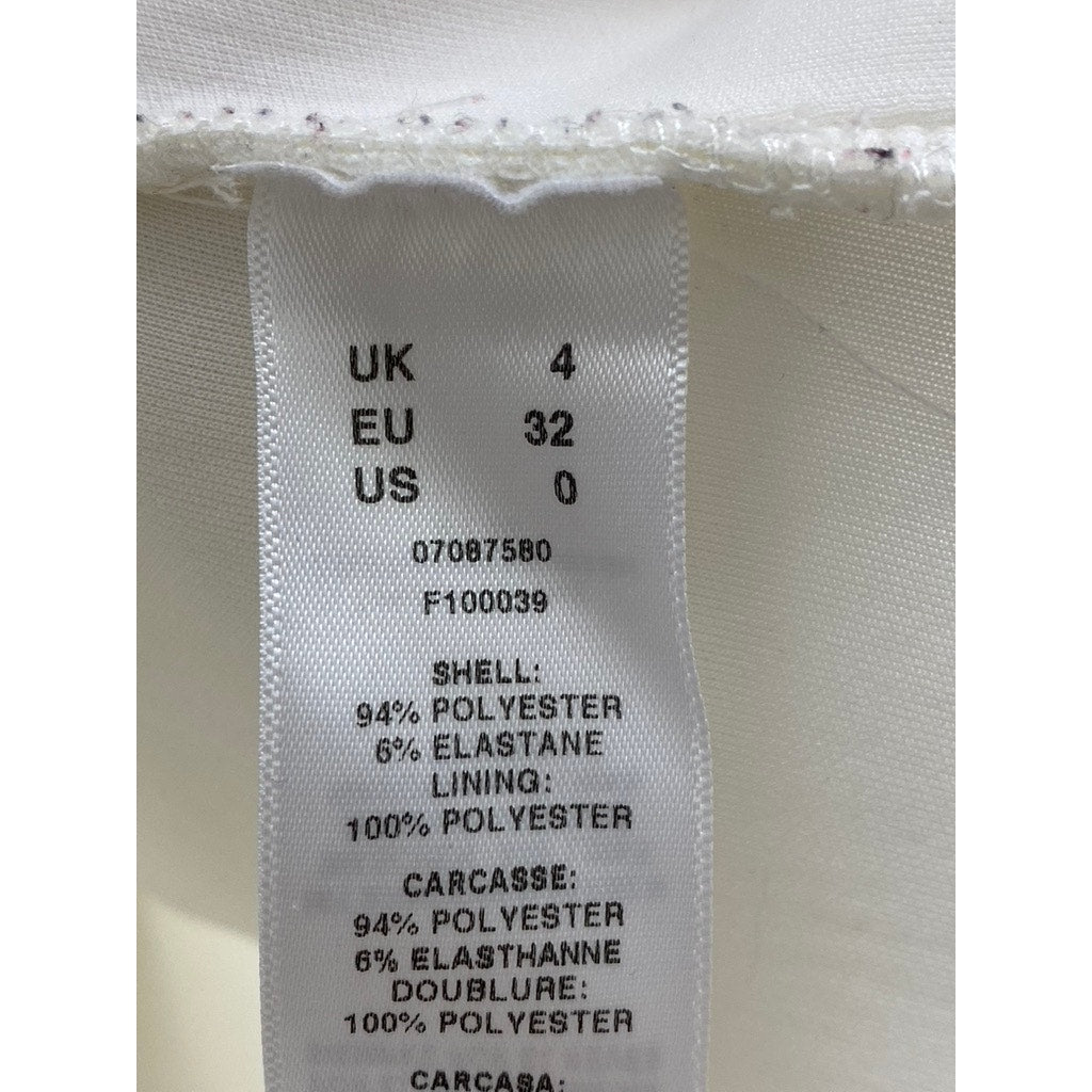 ASOS Women's White Solid One-Shoulder Ruffle A-Line Mini Dress SZ 0