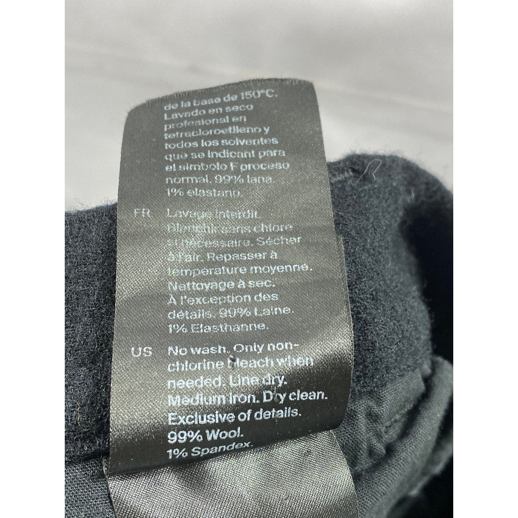 COS Men's Black Solid Wool-Blend Regular-Fit Slim-Leg Pant SZ 30R