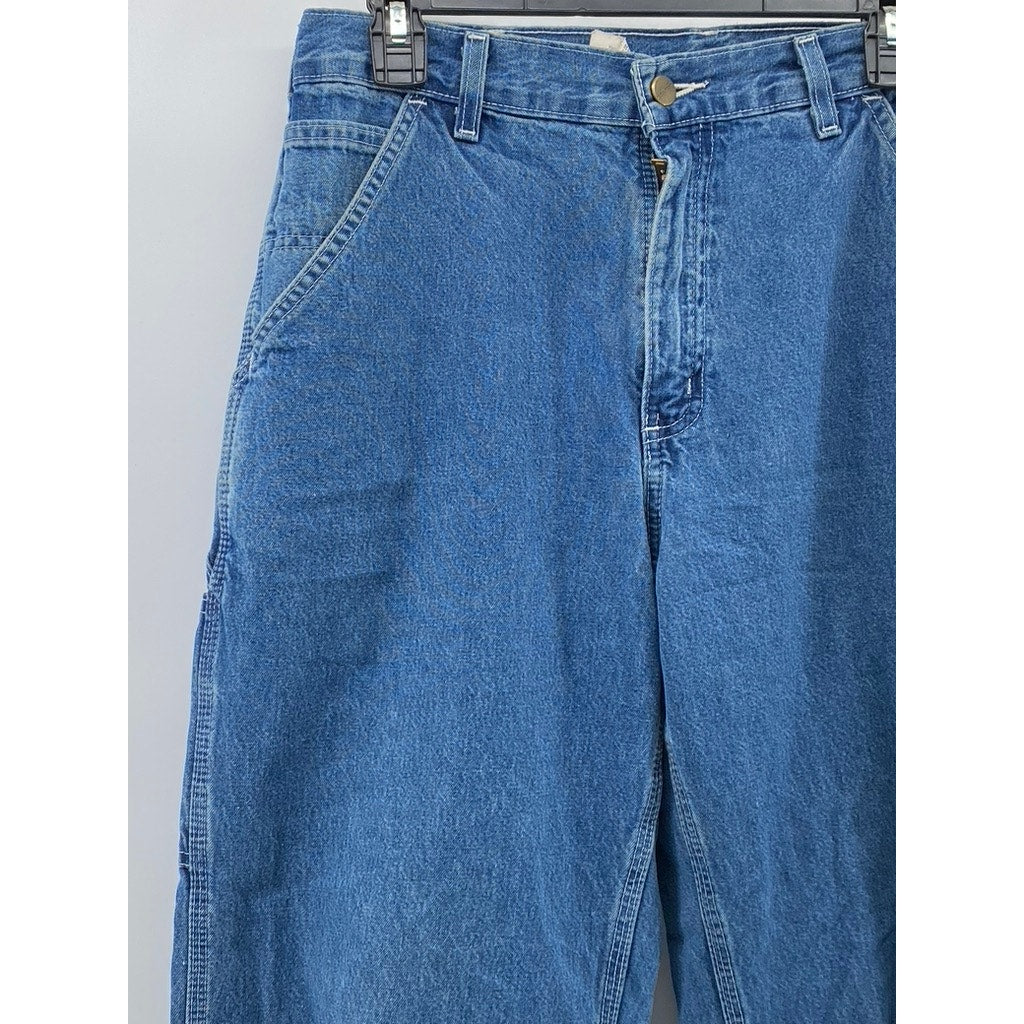 CARHARTT Men's Vintage Medium Wash Blue Denim Loose-Fit Carpenter Jeans SZ 32X30