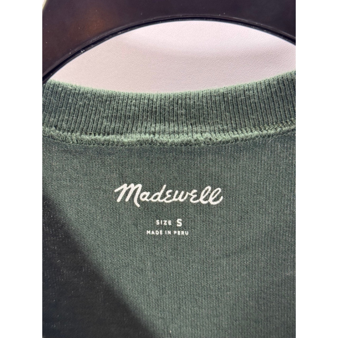 MADEWELL Men's Dark Green Crewneck Relaxed-Fit Organic Cotton T-Shirt SZ S