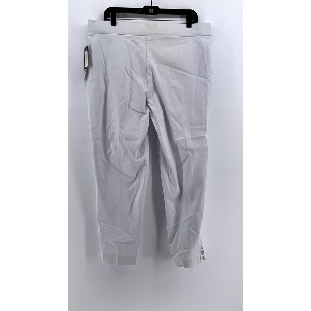89TH & MADISON Women's Bleached White Cutout Hem Pants SZ XL