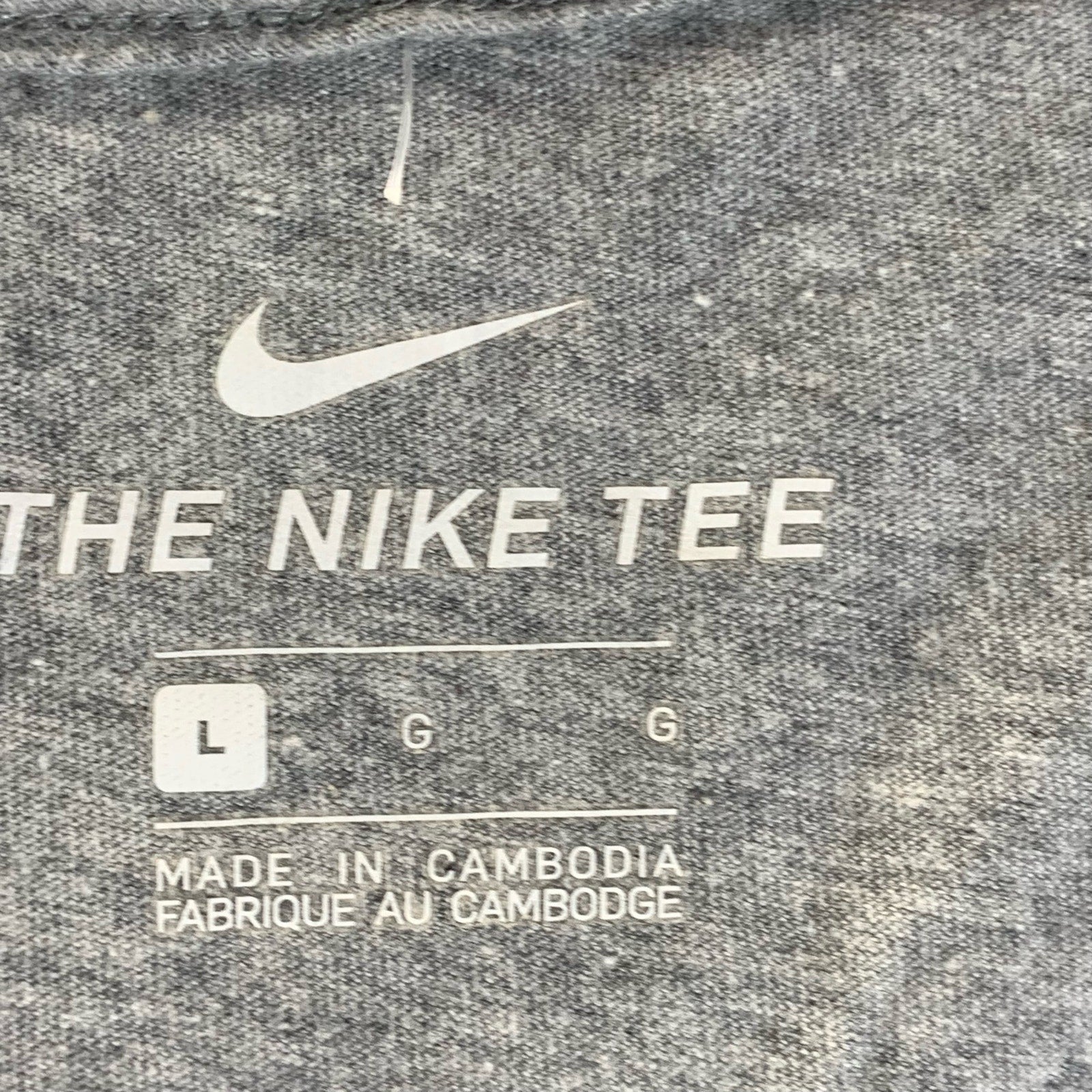 NIKE Sportswear Men's Gray/Black Just Do It Crewneck Short Sleeve T-Shirt SZ L