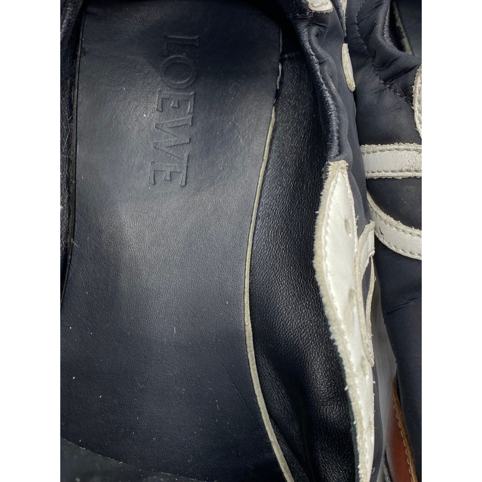 LOEWE Women's Navy-White Printed Suede Leather Ballet Runner Sneakers SZ 38(US8)