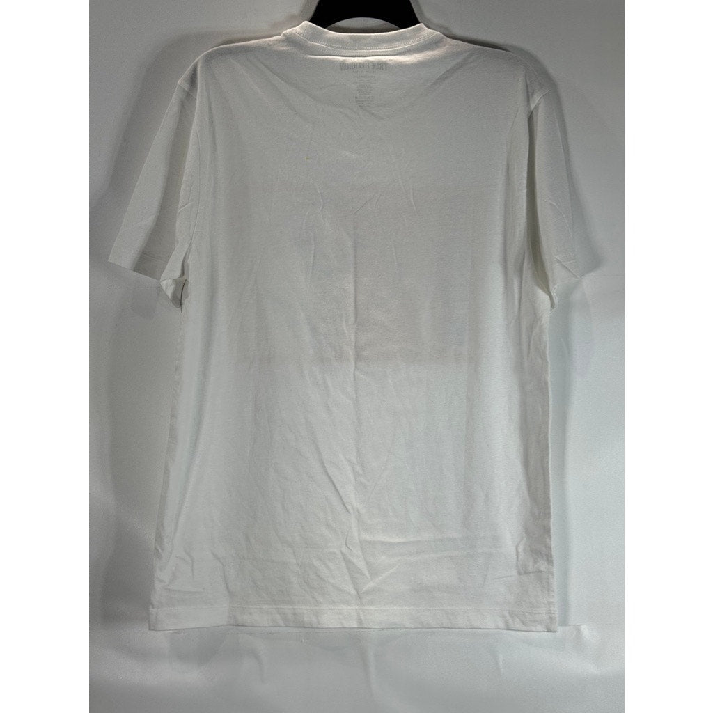 TRUE RELIGION Men's White/Orange Graphic Crewneck Short Sleeve T-Shirt SZ M
