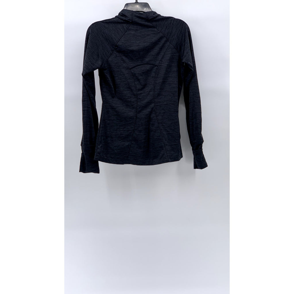 UNBRANDED Women's Charcoal Gray Heather Athletic Stand Collar Zip-Up Jacket SZ S