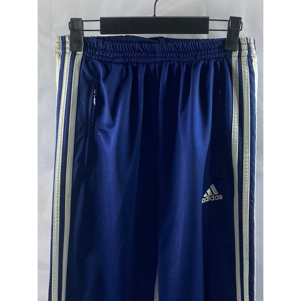 ADIDAS Women's Blue-White 3-Stripe Elastic Waist Adibreak Pull-On Pant SZ S