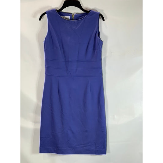 SARA CAMPBELL Women's Blue Round-Neck Sleeveless Knee-Length Sheath Dress SZ S