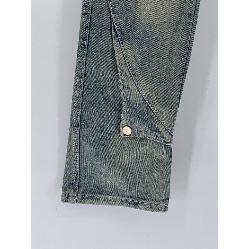 UNBRANDED Women's Light Blue Y2K Streetwear Straight Leg Regular Fit Jeans SZ S